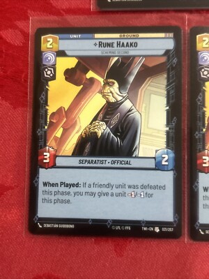 3x Star Wars Unlimited​​​ - Rune Haako - 031/257 TOR x3 | eBay