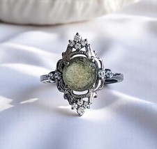 Raw Moldavite Ring, 925 Sterling Silver, Women Ring, Engagement Ring, Gift