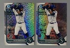 2- 2022 Bowman Chrome Julio Rodriguez Mega Box Mojo Refractor Rookie #BCP-45