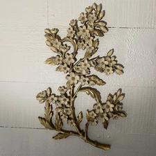 Vintage 1967 Dart Syroco Hollywood Regency Dogwood Wall Plaque MCM