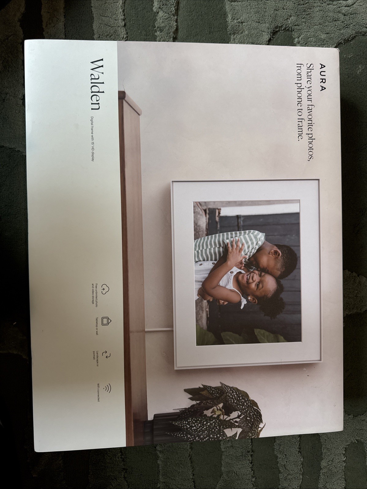 Aura Walden 15" Digital WiFi Picture Frame Matted Ink AF113-MWHT / Factory Seal