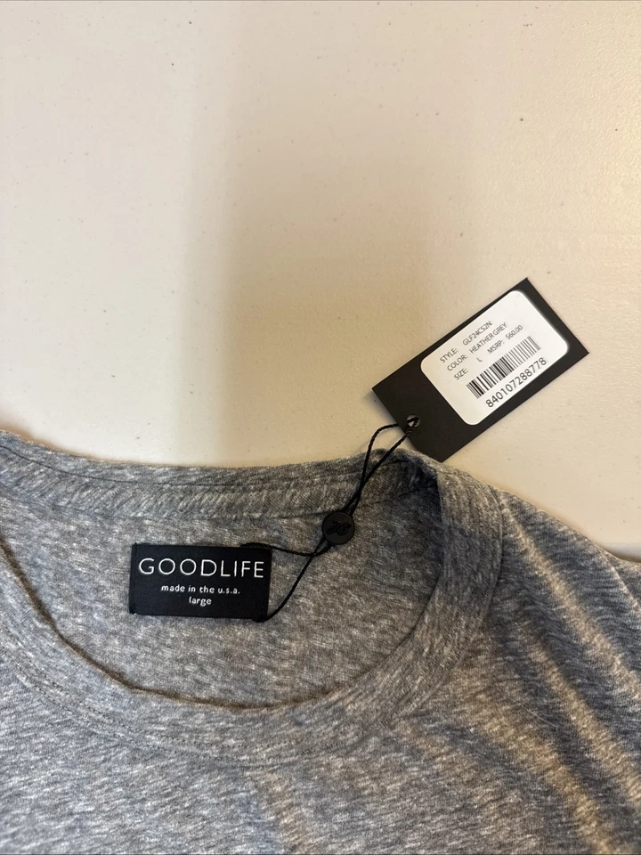 Camiseta GOODLIFE Tri-Mezcla Vieira Crew Gris Jaspeado Talla L Foto 2 de 4