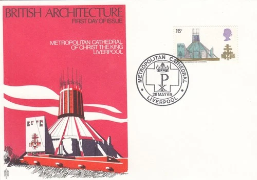 Cathedrals GB Trident FDC Liverpool Metropolitan Cathedral (a) 1969 (143917)