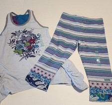 New Naartjie outfit girl sz 10 Sleeveless tunic / capris Blue spring summer