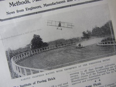 1915 Barney Oldfield Fiat Cyclone Racing w Lloyd Thompson Aeroplane Firestone