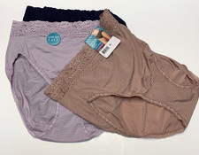 Vanity Fair Radiant Light Luxe Hi-Cut 3 Pack 3XL/10 Lilac Beige Navy New WTags