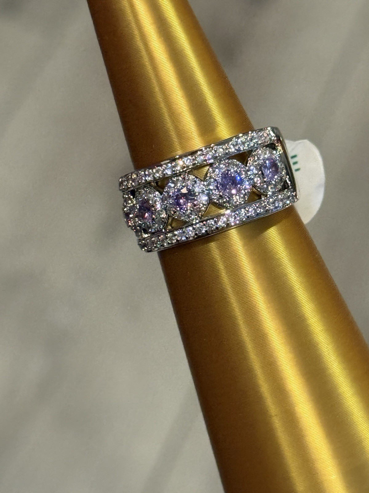 Bomb Star Rings Ring Bomb Party BP Ring Size 8 Bedazzling Stars- Amethyst on Rhodium ...