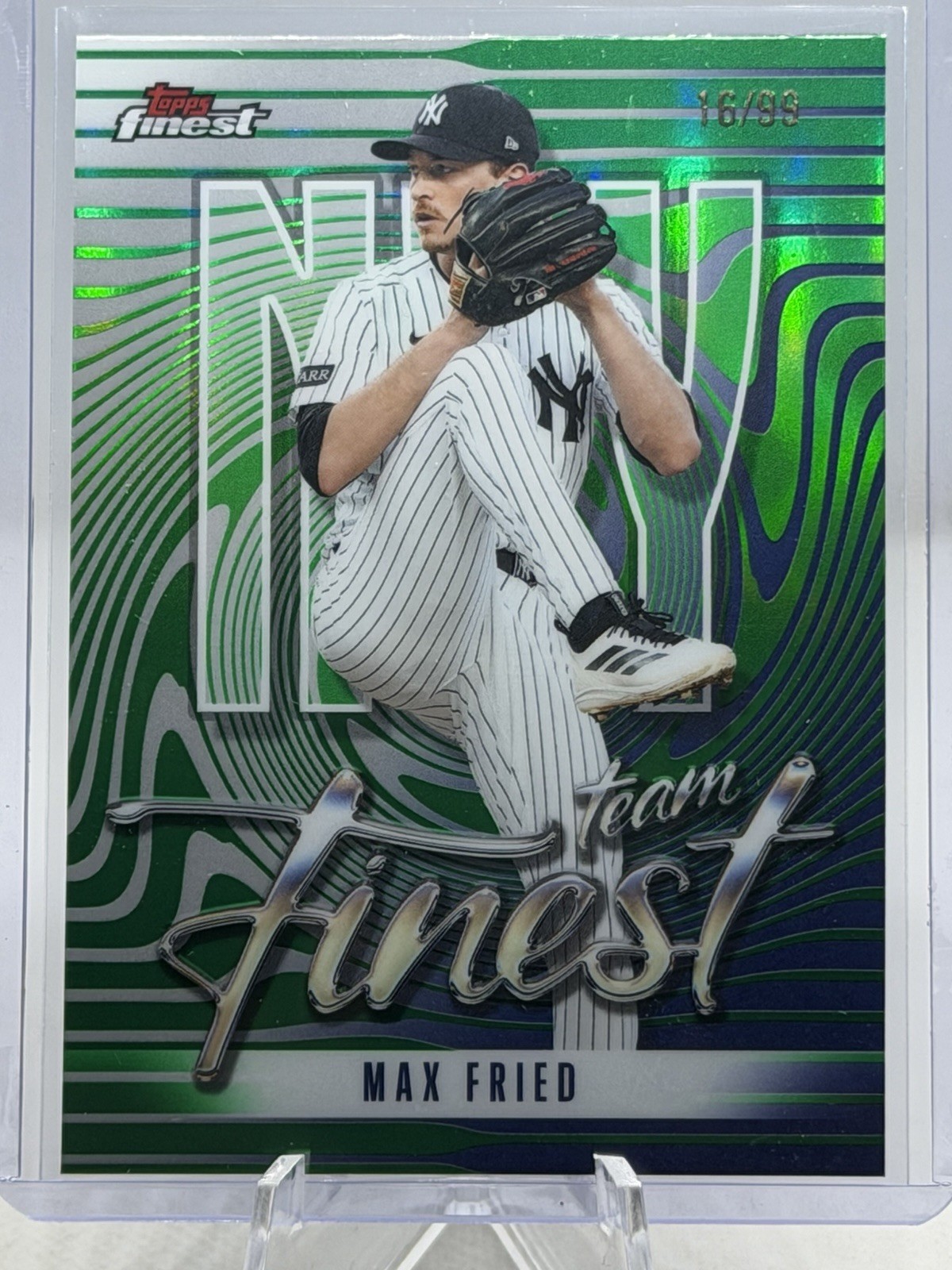 2026 Topps Finest Max Fried Team Finest #TF-5 GREEN REFRACTOR 16/99 NY Yankees