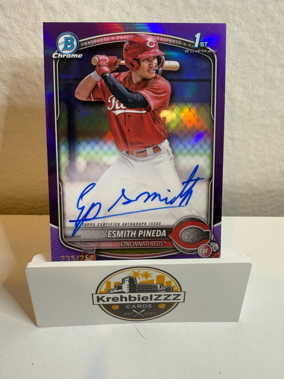 2025 Bowman Chrome Prospect Auto Esmith Pineda 1st Purple Refractor /250 CPA-EP
