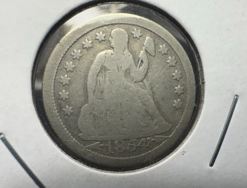 1854 O Seated Liberty Dime With Arrows Circulated Old Cleaning G Details Nice!