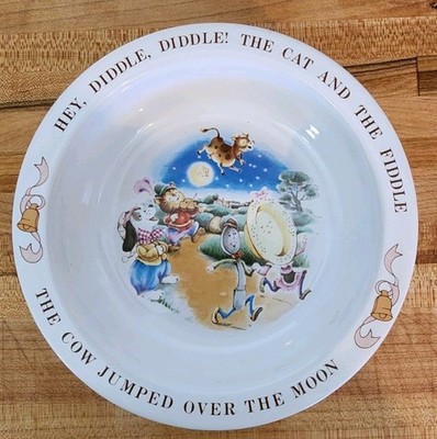 Vintage 1984 Avon  Hey Diddle Diddle  Nursery Rhyme Children s Bowl Collectible
