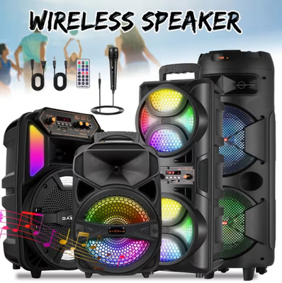 9000 W Bluetooth Lautsprecher Subwoofer schwerer Bass Soundsystem Party & Mikrofon tragbar