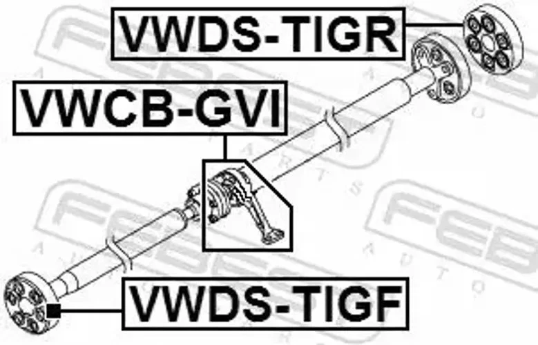 Rodamiento del eje de transmisión VWCB-GVI FEBEST para SKODA VW AUDI SEAT - Imagen 2 de 4