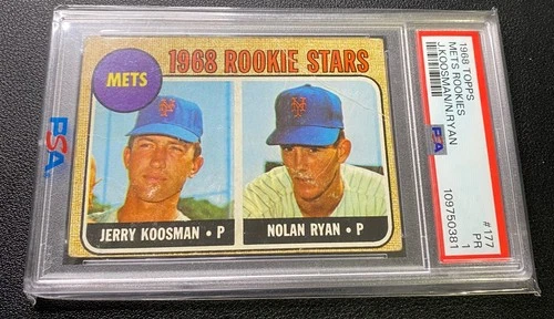 1968 TOPPS J.KOOSMAN / NOLAN RYAN #177 METS ROOKIES ROOKIE CARD RC PSA 1 NICE!