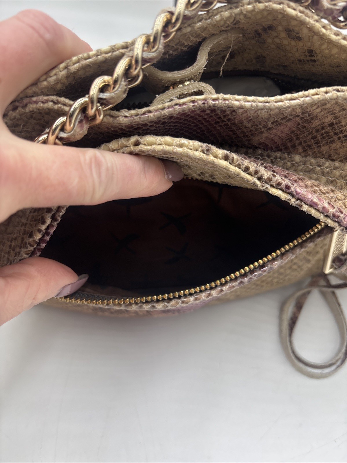 Rebecca Minkoff Python Embossed Shoulder Crossbod… - image 4