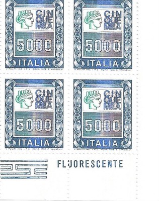ITALIEN 1978 QUARTINA HOHE WERTE LIRE 5000