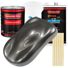 Chop Top Silver Metallic Acrylic Lacquer Gallon Auto Paint Kit, Slow Thinner