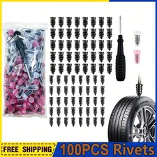 100PCS Tire Repair Screws Kit With Screwdriver 3 Sizes Rubber Plugs Flat Tires U