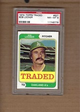 1974   TOPPS   TRADED  BOB  LOCKER  #  62T      PSA  8
