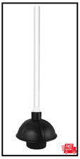 NEW High-Efficiency Toilet Plunger Flange Seal, Non-Marking Rubber 18" Handle