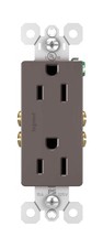 15A Tamper Resistant Duplex Outlet Decorator Wall Receptacle Brown