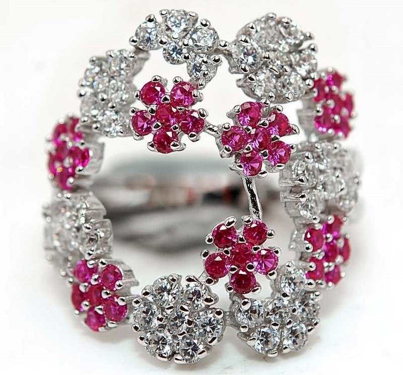2CT Heat Treated Rubellite Tourmaline 925 Solid Sterling Silver Ring Sz 7 MM3-6