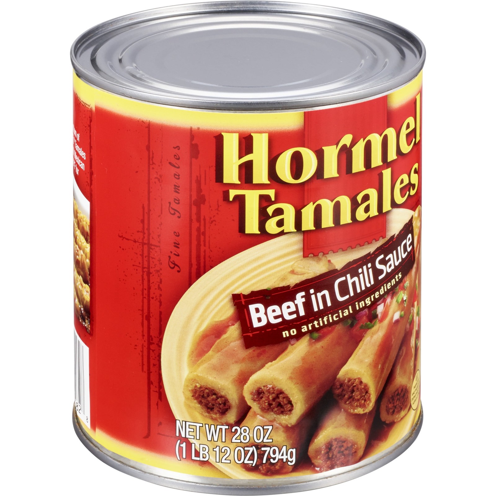 (3 pack) HORMEL Beef Tamales in Chili Sauce, Shelf Stable, 28 oz Steel Can
