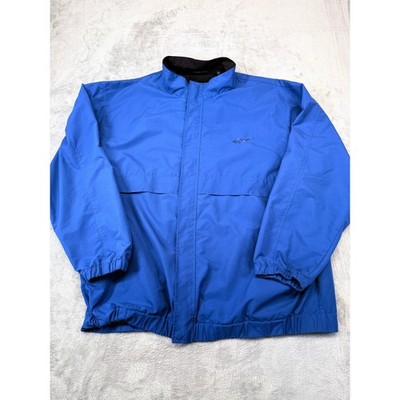 Greg Norman Full Zip Windbreaker Jacket Men XXL Blue Golf Vented Back Shark Logo