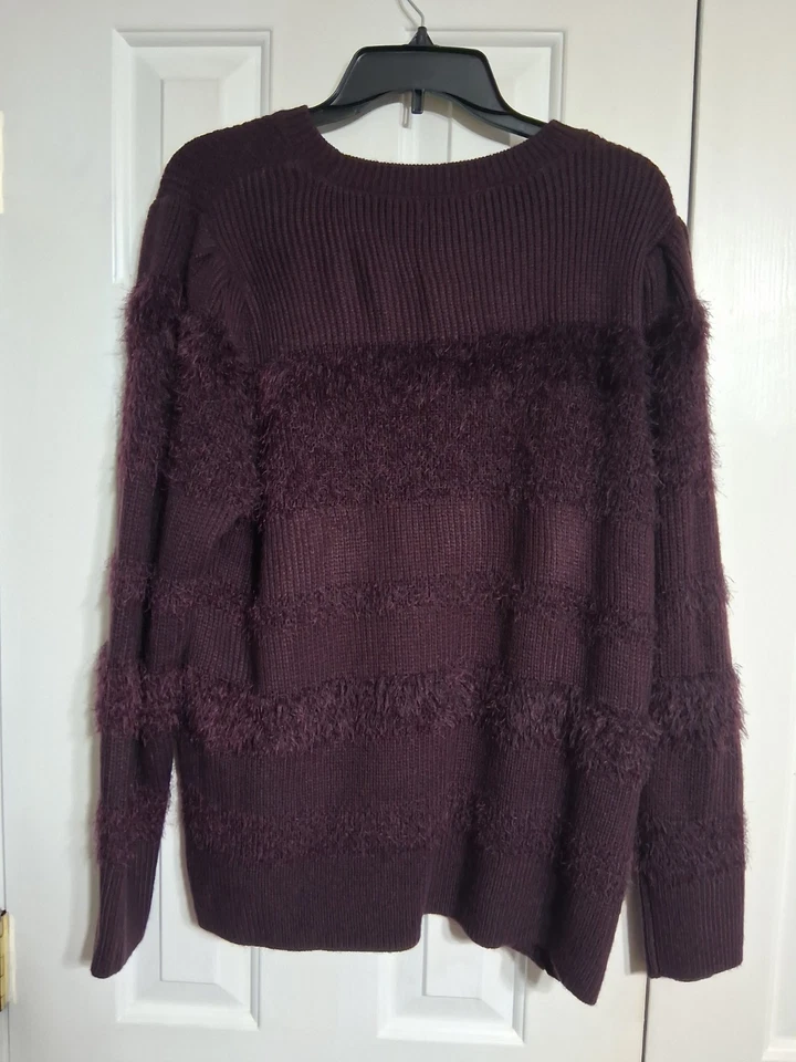 Women's Calvin Klein Purple Eyelash Sweater Size XL - Image 4 of 4