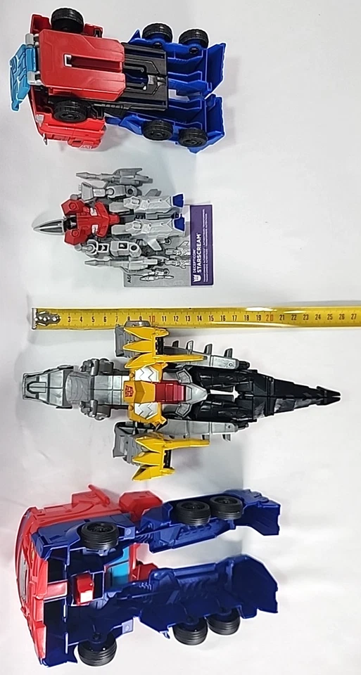 Transformers Set Of 4 Grimlock Starscream Optimus Prime - Titan & Bash Attack - Image 2 of 4