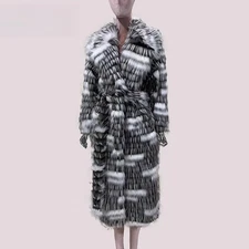 Winter Fashion Young Long Fox Fur Coat Women Lapel Collar Warm Furry Party Coat