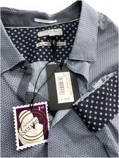 NWT Ted Baker London Blue Geo Flower Print Shirt Men's Size 7 155
