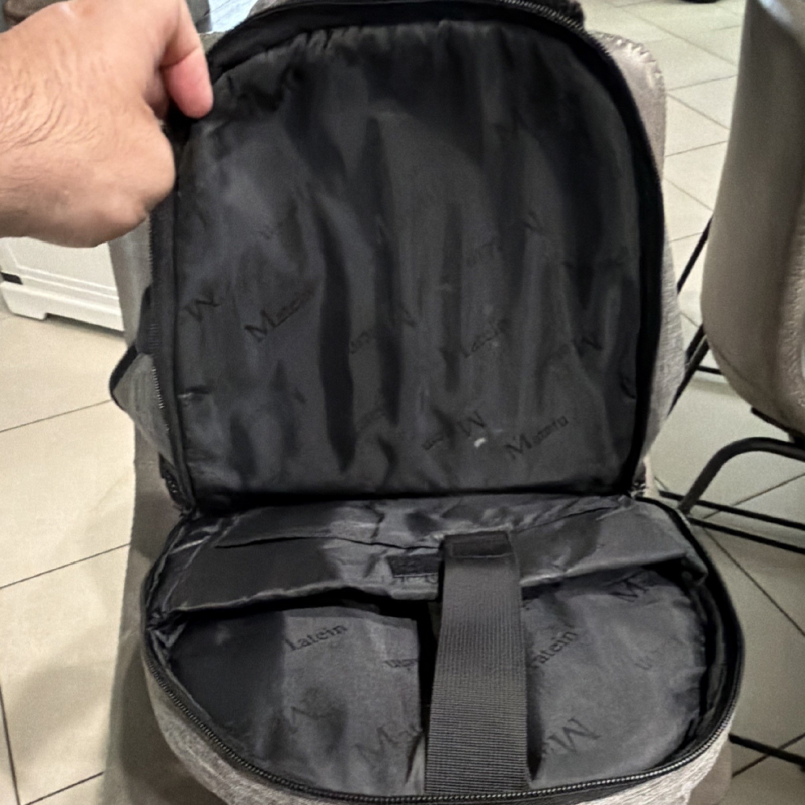 Matin Gray Backpack with Multiple Compartments, P… - image 3