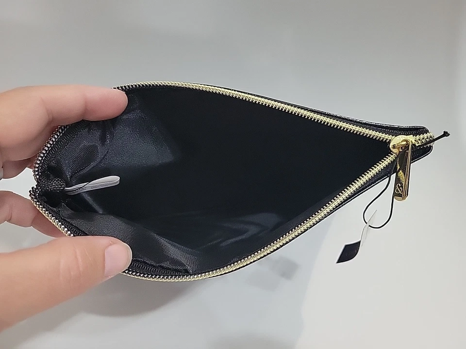 Bolso de Cosméticos Nuevo con Etiquetas Sage & Emily Negro Patente Brillo Cremallera Superior Foto 4 de 4