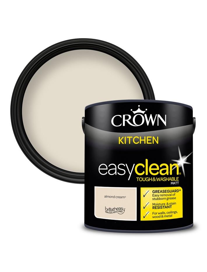 Crown Paints Crown Easyclean Kitchen Paint - Almond Cream / 2.5L - Image 2