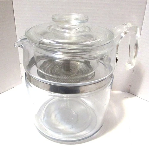 Vintage Pyrex Flameware 7759-B Glass Percolator Coffee Pot Complete 6-9 Cup 9C