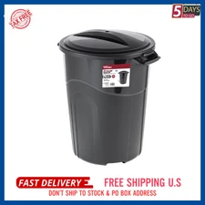 Hyper Tough 32 Gallon Heavy Duty Injection Molded Trash Can with Click Lock Lid.