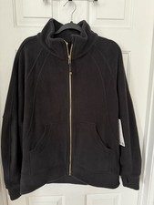 Lululemon Funnel Zip Up Jacket Scuba Stretch Fleece Zip Up M/L Gold Zipper NWT