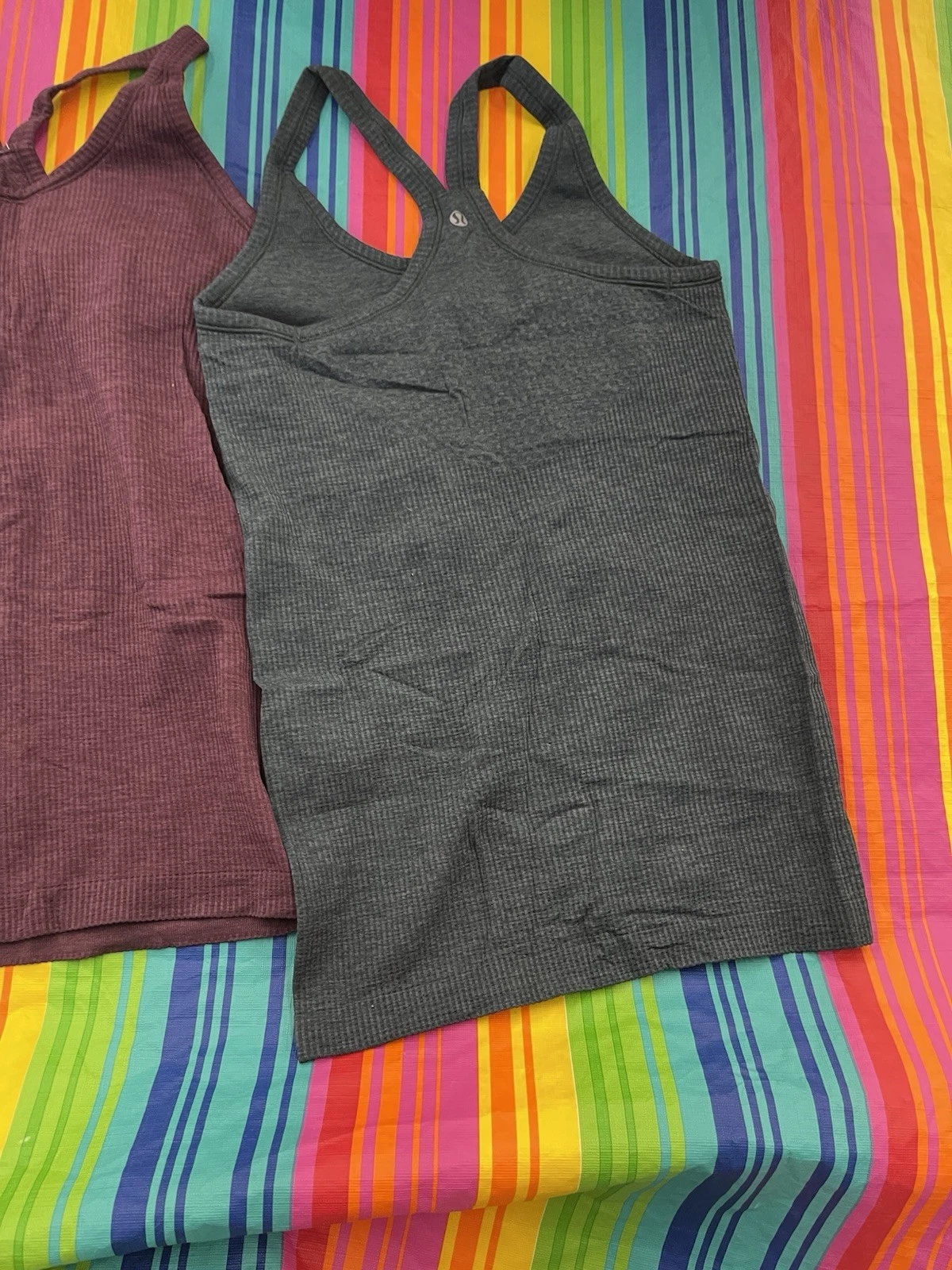 lululemon ebb to street lot of 2 maroon tank-top