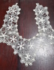 Antique Lot of 5 Victorian Corcheted Lace Dress Collar Yoke Handmade Estate Sale