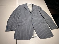 Michele Negri Blazer Men's 52 R Gray Striped Coat Jacket Loro Piana 3 Button