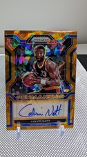 2021-22 Prizm Calvin Natt Orange Cracked Ice Penmanship Auto  #PM-CNT  Nuggets