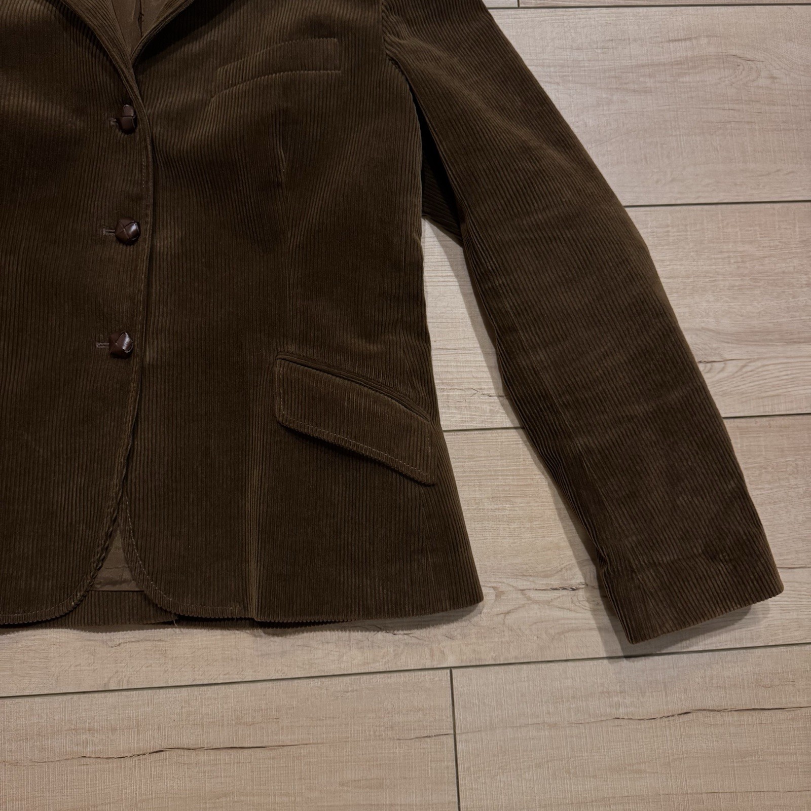 Vtg Ralph Lauren Jeans Co. Corduroy Blazer Lrg Brown Fitted Jacket Old Money 90s thumbnail 7