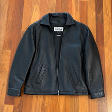 Wilsons Pelle Studio Leather Jacket Mens L Black Thinsulate Insulated Coat