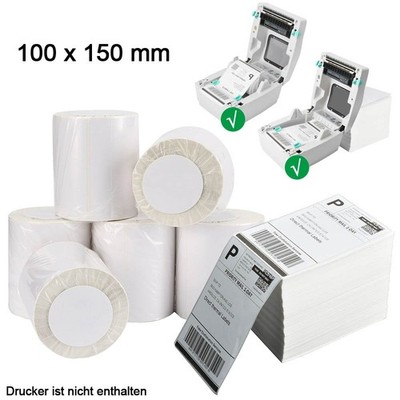 Thermo Etiketten Rolle 100 x 150 mm 250 / 500 Stck Versand UPS DHL DPD GLS Zebra
