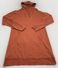 Toad & Co 100% Organic Cotton Follow Through Hooded Dress Sz L Red