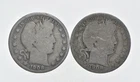 1892-1915 Lot 2 1908-D 1908-O Barber 90% Half Dollars - Coin Collection *977