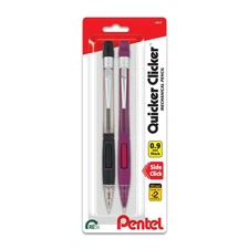 Burgundy Mechanical Pencils Pack of 2 with Comfort Grip and Eraser 0.9mm