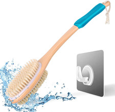 Ergonomically Back Scrubber for Shower - Double-Sided Back Brush Long Handle for