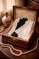 3 VTG MCM Fashion Gloves Embroidered  Calfskin Leather Styles In Black  White